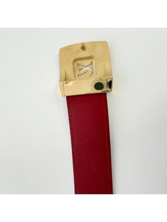Louis Vuitton Ceinture LV Cut Belt Leather White Red Multicolor Gold Vintage main image 5